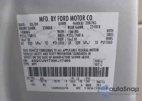 2008 Ford Escape Xlt из США, поврежденный, VIN 1FMCU93108KA26328